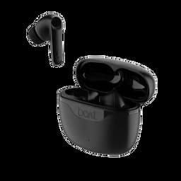 boAt 1000002698 Airdopes 207, 50 Hours Playback, 13mm Drivers, Quad Mics with ENx™ Technology, BEAST™ Mode, 50ms Low Latency, IPX5, Carbon Black, Wireless Earbuds
