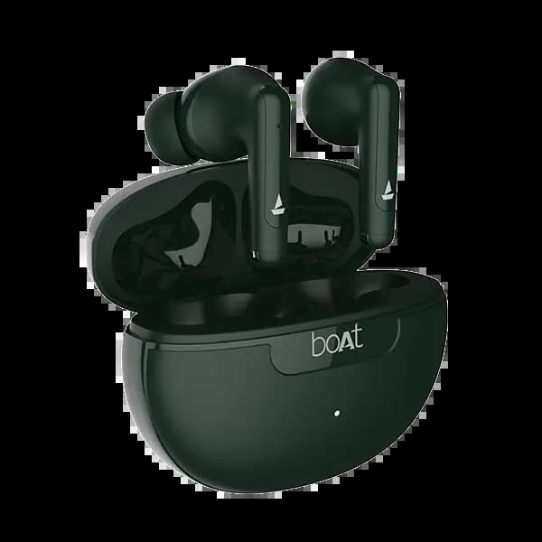 boAt 1000003015 Airdopes 161 ANC, 50 Hours Playback, Up to 32dB ANC, 10mm Drivers, Quad Mics with ENx™ Technology, BEAST™ Mode, 50ms Low Latency, IPX5, Green, Wireless Earbuds