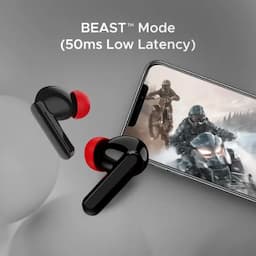 boAt 1000003249 Airdopes Ultra Plus, 50 Hours Playback, 10mm Drivers, Quad Mics with ENx™ Technology, BEAST™ Mode, 50ms Low Latency, IPX5, Active Black, Wireless Earbuds