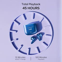 boAt 1000002962 Airdopes 91, 45 Hours Playback, 10mm Drivers, Dual Mics with ENx™ Technology, BEAST™ Mode, 50ms Low Latency, IPX4, Starry Blue, Wireless Earbuds