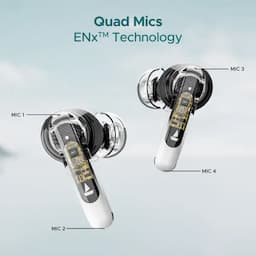 boAt 1000002665 Airdopes 141 ANC, 42 Hours Playback, Up to 32dB ANC, 10mm Drivers, Quad Mics with ENx™ Technology, 50ms Low Latency, IPX5, White, Wireless Earbuds