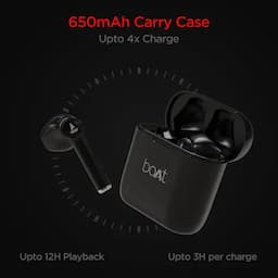 boAt 1000000215 Airdopes 131, 40 Hours Playback, 13mm Drivers, ENx Technology, BEAST Mode, IPX4, Active Black, Wireless Earbuds