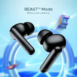 boAt 1000000241 Airdopes 141, 42 Hours Playback, 8mm Drivers, ENx Technology, BEAST Mode, IPX4, Bold Black, Wireless Earbuds