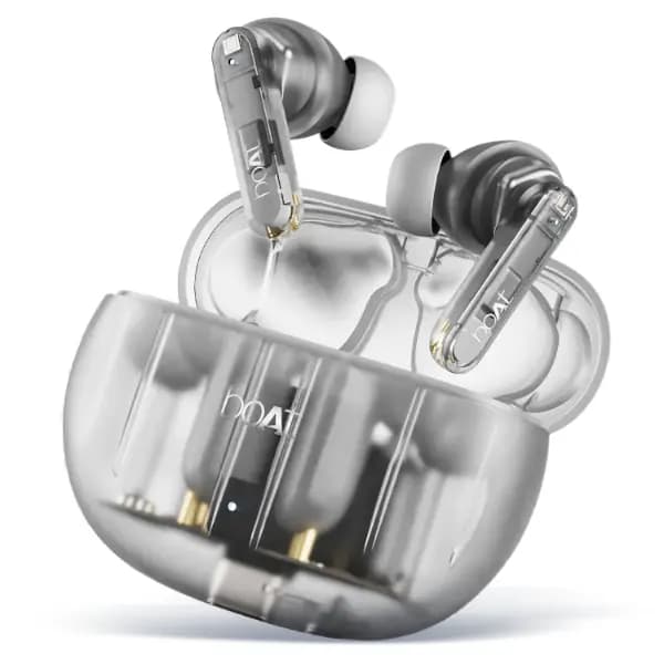 boAt 1000003390 Airdopes 191 ANC, 32dB ANC, 60 Hours Playback, 13mm Drivers, Quad Mics with ENx™ Technology, 65ms Low Latency, IPX5, Pellucid White, Wireless Earbuds