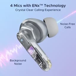 boAt 1000003390 Airdopes 191 ANC, 32dB ANC, 60 Hours Playback, 13mm Drivers, Quad Mics with ENx™ Technology, 65ms Low Latency, IPX5, Pellucid White, Wireless Earbuds