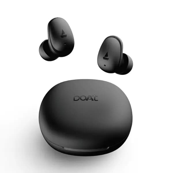 boAt 1000004083 Airdopes Plus 214, 55 Hours Playback, 10mm Drivers, Dual Mics with ENx Technology, 45ms Low Latency, Bluetooth 6.0, IPX4, Cosmic Black Wireless Earbuds