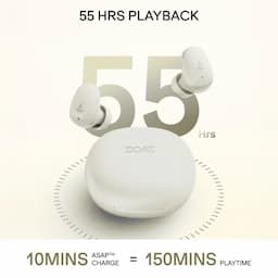 boAt 1000004085 Airdopes Plus 214, 55 Hours Playback, 10mm Drivers, Dual Mics with ENx Technology, 45ms Low Latency, Bluetooth 6.0, IPX4, Silver Mist Wireless Earbuds
