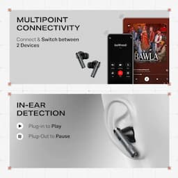 boAt 1000003749 Nirvana Zenith Pro, 50dB Hybrid Adaptive ANC, 80 Hours Playback, 12mm Drivers, LDAC Technology, Spatial Audio, 6 Mics with AI-ENx™ Technology, 60ms Low Latency, IPX4, Velvet Grey, Wireless Earbuds