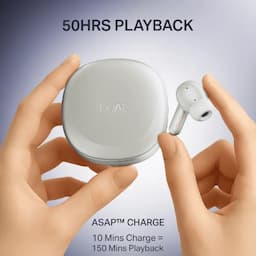 boAt 1000003895 Airdopes Prime 511, 50 Hours Playback, 12mm Drivers, 4 Mics with AI-ENx Technology, 60ms Low Latency, Multipoint Connectivity, IPX5, Zinc White Wireless Earbuds