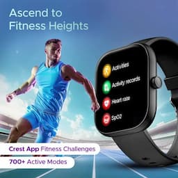 boAt 1000003265 Wave Sigma 3 2.01-inch Display, BT Calling, 700+ Active Modes, Emergency SOS, Active Black Smartwatch