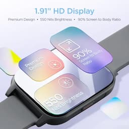 boAt 1000002428 Storm Connect Plus 1.91-inch Biggest Display, BT Calling, ENx Algorithm, 100+ Sports Modes, Cool Grey Smartwatch