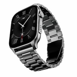 boAt 1000003684 Ultima Ember 1.96-inch AMOLED Display, Cloud Watch Faces, Functional Crown, BT Calling, Steel Black Smartwatch