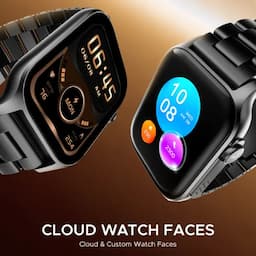 boAt 1000003684 Ultima Ember 1.96-inch AMOLED Display, Cloud Watch Faces, Functional Crown, BT Calling, Steel Black Smartwatch