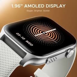 boAt 1000003680 Ultima Ember 1.96-inch AMOLED Display, Cloud Watch Faces, Functional Crown, BT Calling, Silver Mist Smartwatch