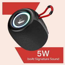 boAt 1000003756 Stone 208, 5W Sound, 8H Playback, TWS, RGB Lights, Raging Black Bluetooth Speaker