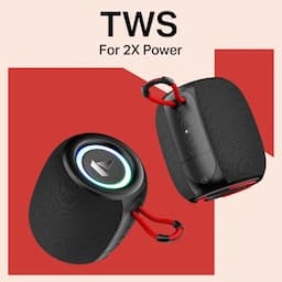 boAt 1000003756 Stone 208, 5W Sound, 8H Playback, TWS, RGB Lights, Raging Black Bluetooth Speaker