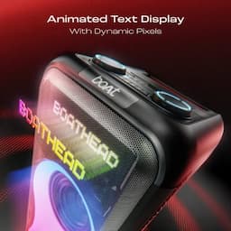 boAt 1000003434 PartyPal 600, 220W Sound, 7H Playback, TWS, Animated Text Display, Premium Black Bluetooth Speaker
