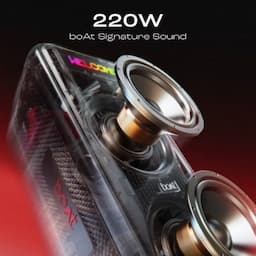boAt 1000003434 PartyPal 600, 220W Sound, 7H Playback, TWS, Animated Text Display, Premium Black Bluetooth Speaker