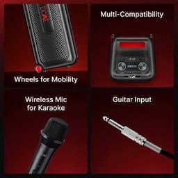 boAt 1000003434 PartyPal 600, 220W Sound, 7H Playback, TWS, Animated Text Display, Premium Black Bluetooth Speaker