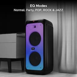 boAt 1000002914 PartyPal 390, 160W Sound, 6H Playback, TWS, Dual Mic, Space Black Bluetooth Party Speaker
