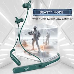 boAt 1000002487 Rockerz 255 Touch Bluetooth Neckband with 30 Hrs Playback, Touch Controls and IPX5 - Teal Green