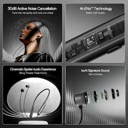 boAt 1000003512 Rockerz 210 ANC Bluetooth Neckband with 30dB ANC, 40Hrs Playback and 13mm Drivers - Onyx Black