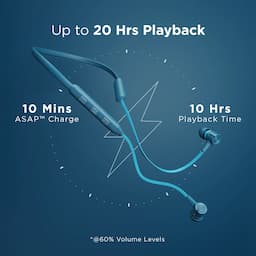 boAt 1000002123 Rockerz 245 Pro Bluetooth Neckband with 20Hrs Playback, Bluetooth 5.3 and IPX4 - Blue Bliss