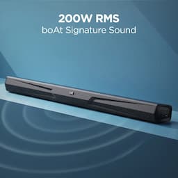 boAt 1000002406 Aavante Bar Quake 200W RMS, 2.1 Channel, Bluetooth 5.3, Wired Subwoofer - Midnight Black Soundbar