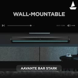 boAt 1000002550 Aavante Bar Stark 160W RMS, 2.1 Channel, Wireless Subwoofer, Bluetooth 5.3 - Premium Black Soundbar