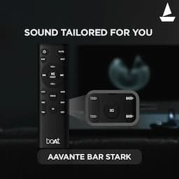 boAt 1000002550 Aavante Bar Stark 160W RMS, 2.1 Channel, Wireless Subwoofer, Bluetooth 5.3 - Premium Black Soundbar