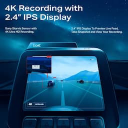 boAt 1000004045 Hive Dashcam F1 4K Dual-Channel, Sony STARVIS IMX335, GPS, ADAS, Wi-Fi 6 - Steel Blue Dash Camera