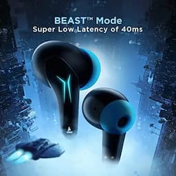 boAt 1000002019 Immortal 121 40Hrs Playback, 40ms BEAST Mode, Blazing RGB Lights - Black Sabre Gaming Earbuds
