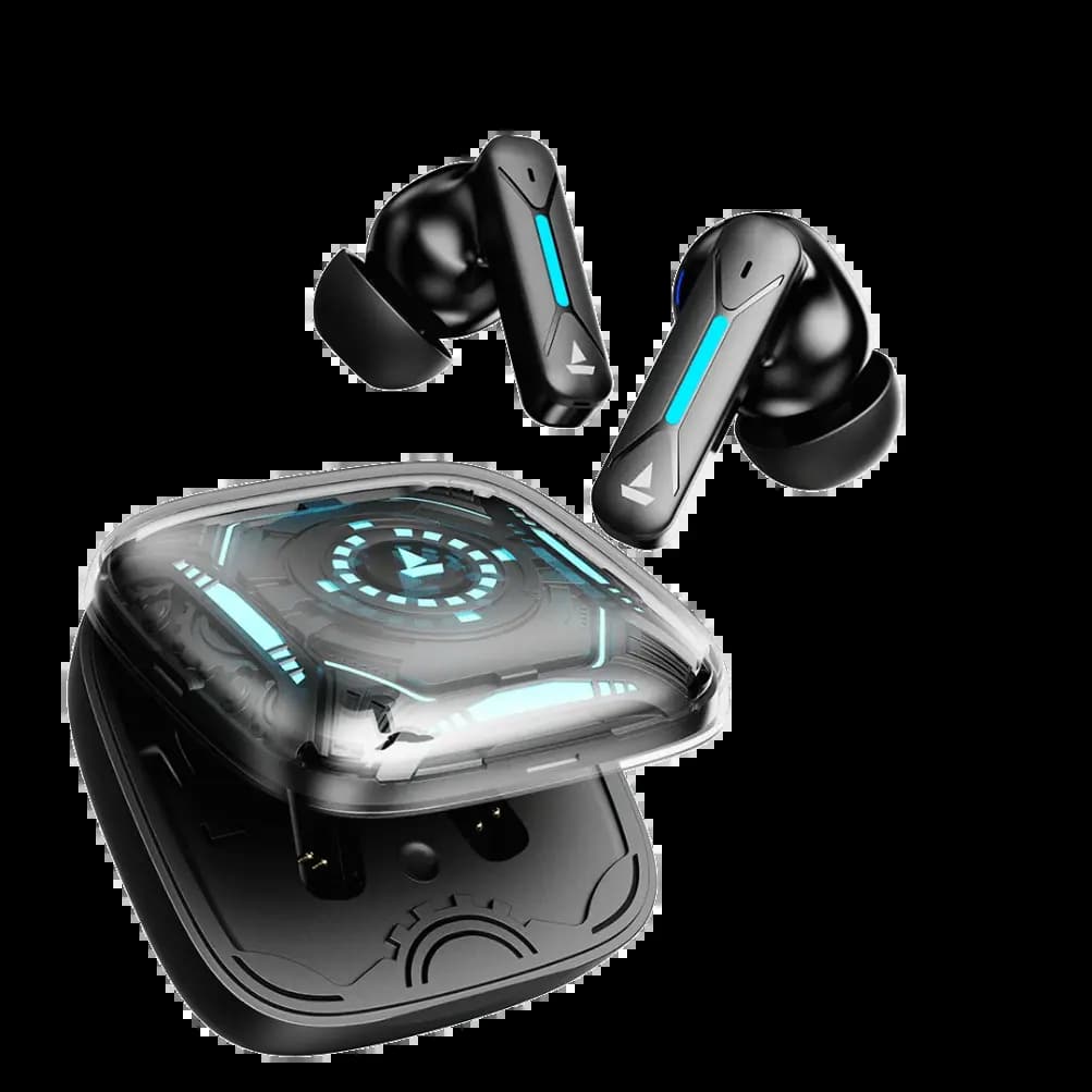 boAt 1000003400 Immortal Airspeed Pro 40ms BEAST Mode, 32dB ANC, 10mm Drivers, Bluetooth 5.3 - Black Sabre Gaming Earbuds