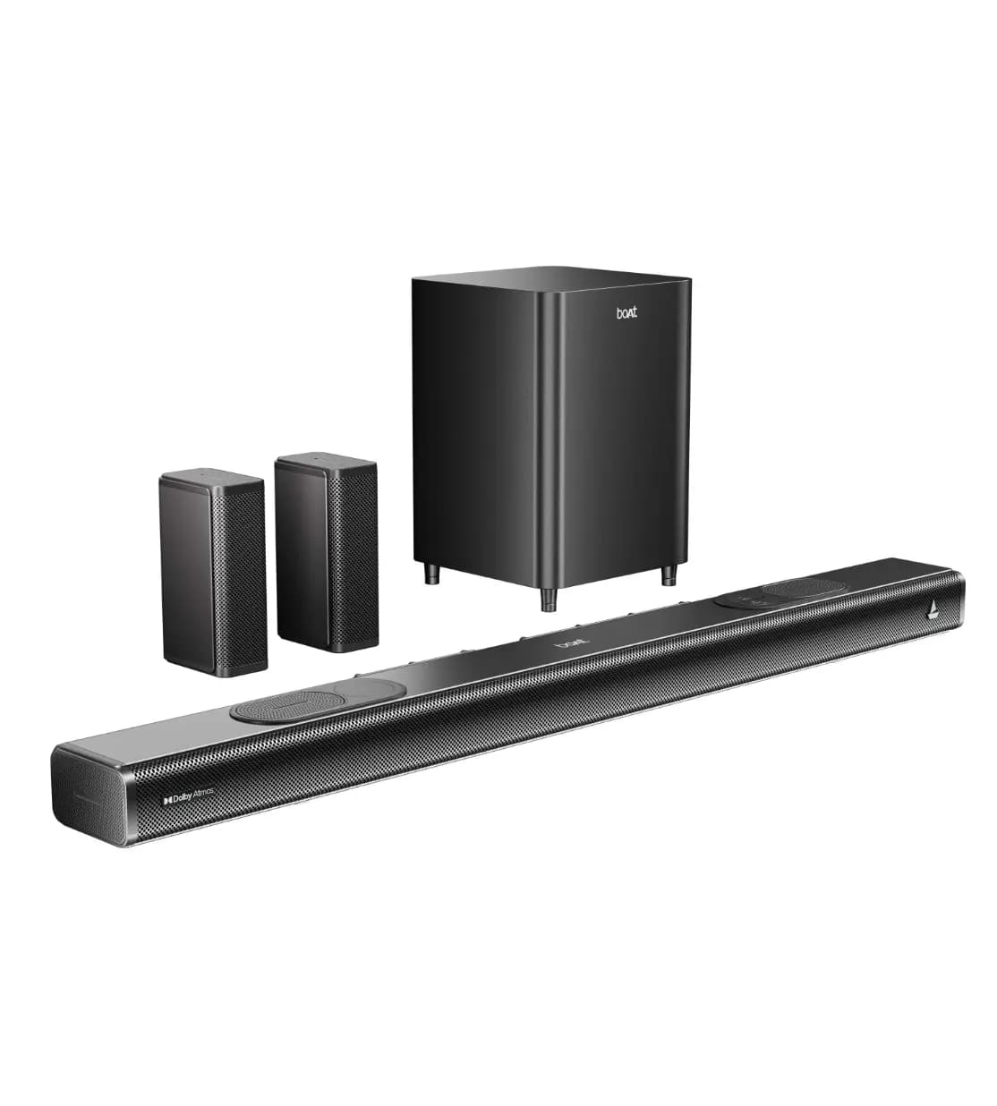 boAt 1000004037 Aavante Prime 7.1.4 7050DA 700W, Dolby Atmos, 7.1.4 Channel, Wireless Rear Speakers, Bluetooth 5.3 - Premium Black Soundbar