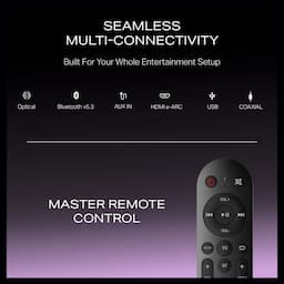 boAt 1000004037 Aavante Prime 7.1.4 7050DA 700W, Dolby Atmos, 7.1.4 Channel, Wireless Rear Speakers, Bluetooth 5.3 - Premium Black Soundbar