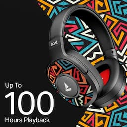boAt 1000003843 Rockerz Plus 550 100Hrs Playback, 50mm Drivers, Bluetooth 5.4, Dual Compatibility - Black Psyche Wireless Headphones