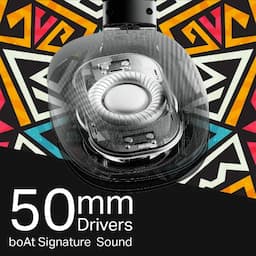 boAt 1000003843 Rockerz Plus 550 100Hrs Playback, 50mm Drivers, Bluetooth 5.4, Dual Compatibility - Black Psyche Wireless Headphones