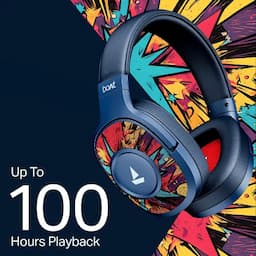 boAt 1000003845 Rockerz Plus 550 100Hrs Playback, 50mm Drivers, Bluetooth 5.4, Dual Compatibility - Blue Psyche Wireless Headphones