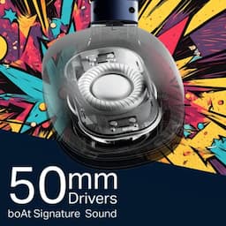 boAt 1000003845 Rockerz Plus 550 100Hrs Playback, 50mm Drivers, Bluetooth 5.4, Dual Compatibility - Blue Psyche Wireless Headphones