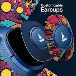 boAt 1000003845 Rockerz Plus 550 100Hrs Playback, 50mm Drivers, Bluetooth 5.4, Dual Compatibility - Blue Psyche Wireless Headphones