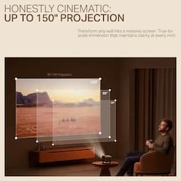 boAt 1000003974 Cinehead E1 720p Native Resolution, 150 ANSI Lumens, Android 13, Up to 150-inch Projection - Carbon Black Projector