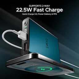 boAt 1000003521 Energyshroom PB300 Pro 10000mAh, 22.5W Fast Charging, Pass-Through Charging, Smart IC Protection - Steel Blue Power Bank
