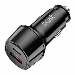 boAt 1000003932 55W Fast Car Charger, 25W QC 3.0 + 35W PD/PPS, 12-Layer Smart IC Protection - Carbon Black Car Charger