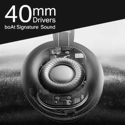 boAt 1000004074 Rockerz Trendz 50Hrs Playback, 40mm Drivers, Bluetooth 5.4, 60ms BEAST Mode - Black Sabre Wireless Headphones