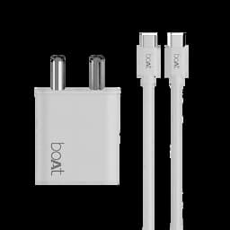 boAt 1000002357 DV 22.5W QCPD Fast Charging, Type-C, PD Cable Included - White Wall Charger