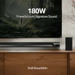 boAt 1000003983 Aavante Play 180W, 2.1 Channel, Wireless Subwoofer, Bluetooth 5.4 - Premium Black Soundbar