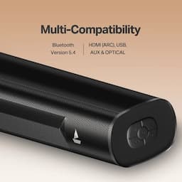boAt 1000003983 Aavante Play 180W, 2.1 Channel, Wireless Subwoofer, Bluetooth 5.4 - Premium Black Soundbar