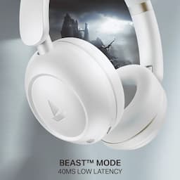 boAt 1000003833 Rockerz Prime 415 120Hrs Playback, 40mm Drivers, 360 Spatial Audio, BEAST Mode - White Sabre Wireless Headphones