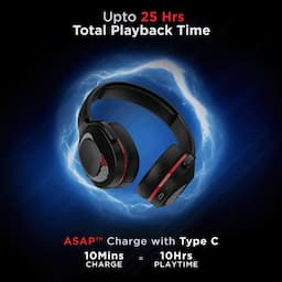 boAt 1000003407 Rockerz 425 25Hrs Playback, 40mm Drivers, 40ms BEAST Mode, Bluetooth 5.2 - Fiery Red Wireless Headphones
