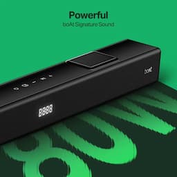boAt 1000004070 Aavante Octave Plus 80W, 2.2 Channel, Built-in Dual Subwoofers, Bluetooth 5.3, EQ Modes - Premium Black Soundbar